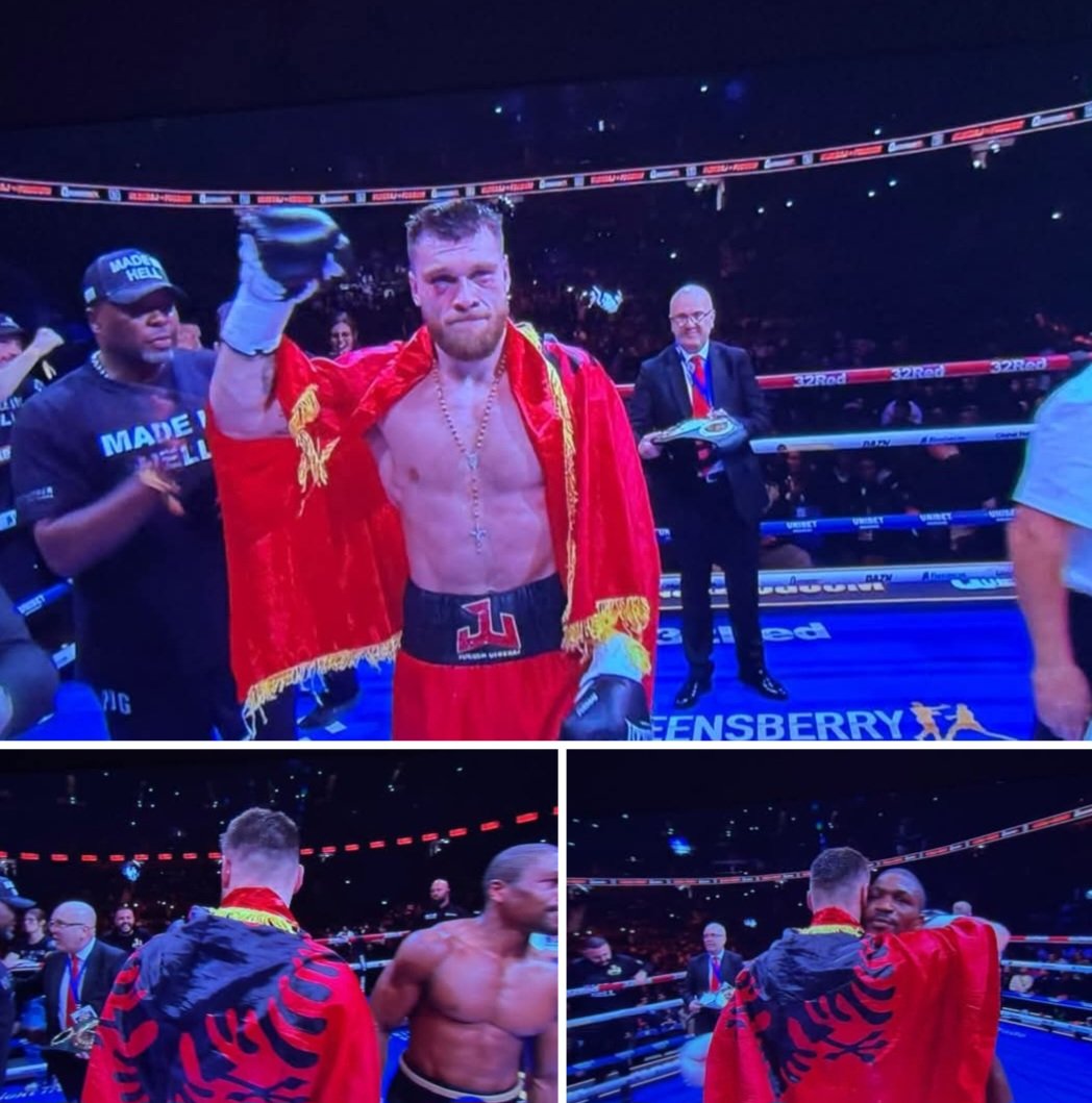 noraleonora94's tweet photo. Jurgen Uldedaj, the Albanian boxer from Lezha, has achieved a historic milestone in his career by being crowned world champion in the "cruiserweight" division by the International Boxing Organization.

 On the evening of October 25, 2025, he defeated Cameroonian Rolly Lambert Fogoum.

🇦🇱😊