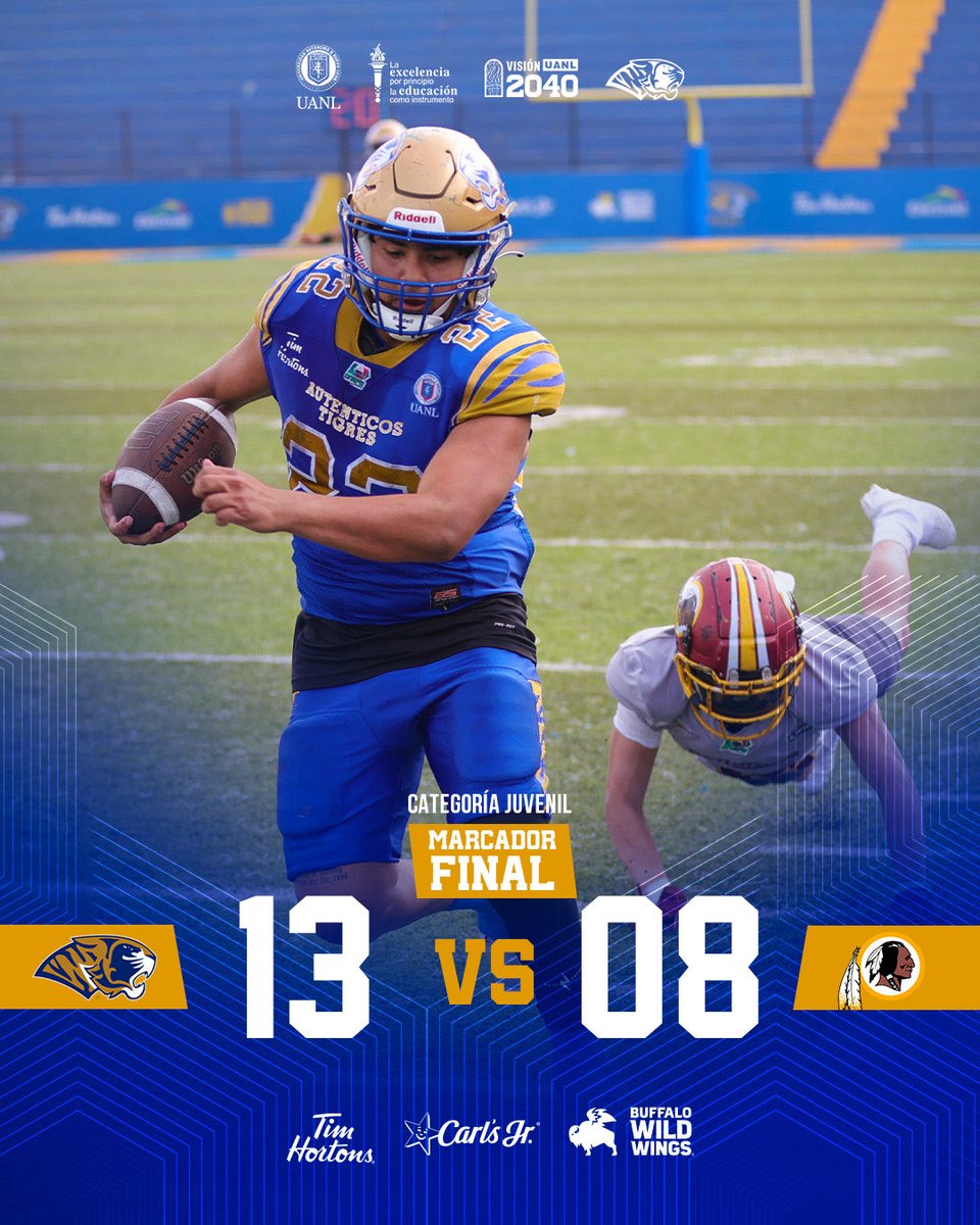 UANL_Autenticos's tweet image. MARCADOR FINAL JORNADA 4 CATEGORÍA JUVENIL 🐯

AUTÉNTICOS TIGRES VS REDSKINS 💪🏻

#ATJuvenil #serauténtico