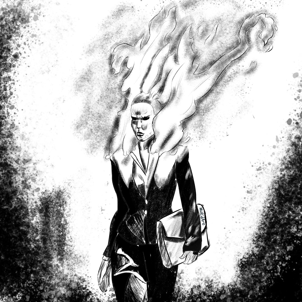 MidKidArts's tweet image. #inktober2025 25: Inferno