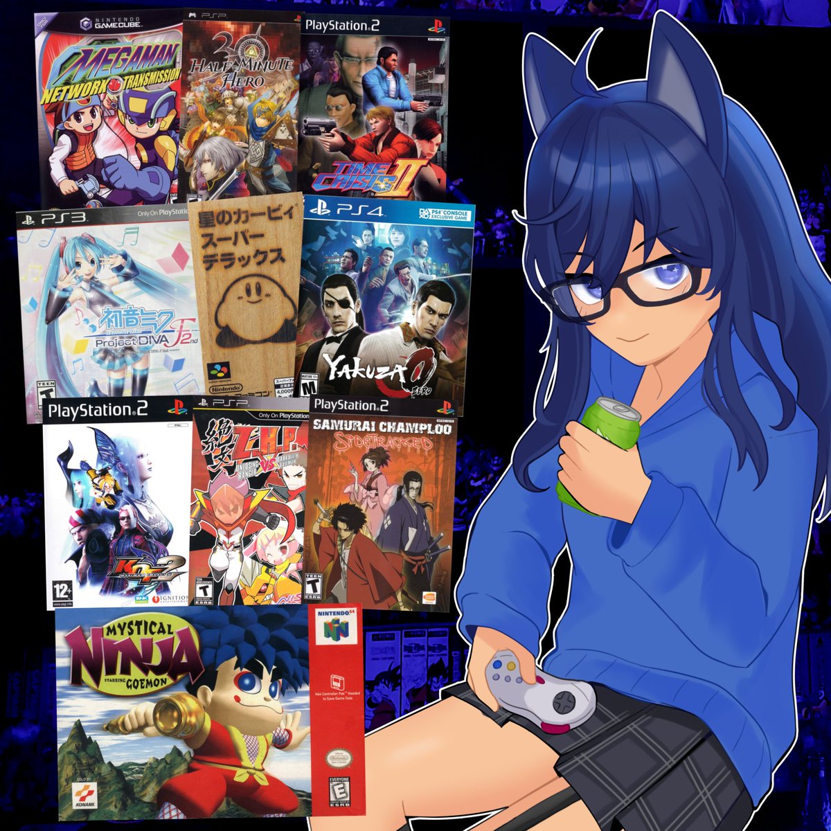 aki_TONE💻🐶 (@_akitone_) on Twitter photo 10 games to get to know me!
... wasn't easy, but I like to think this distills things as much as possible, haha. (And technically, Super Hang-On is in Yakuza 0! It counts!!)
Art by <a href="/misobuns/">miso buns 🐇🍜</a> 10 games to get to know me!
... wasn't easy, but I like to think this distills things as much as possible, haha. (And technically, Super Hang-On is in Yakuza 0! It counts!!)
Art by <a href="/misobuns/">miso buns 🐇🍜</a>
