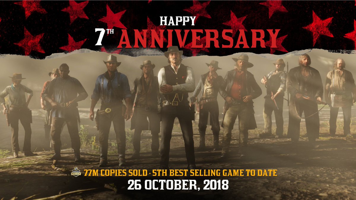 videotechuk_'s tweet image. Happy 7th anniversary to my favorite game ever released #RedDeadRedemption2

Over seven years on, this game still stands as a benchmark for immersive storytelling and open-world exploration. 

Happy seven years 🤠
