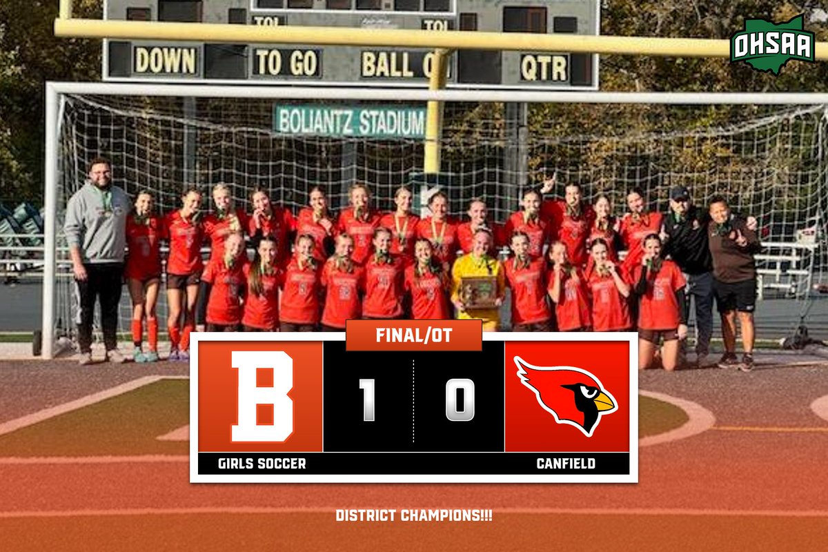 BHSAthDep's tweet image. 🏆 HISTORY MADE 🏆

Buckeye Girls Soccer defeats Canfield 1-0 in overtime to capture the first District Championship in school history! 🧡⚽️