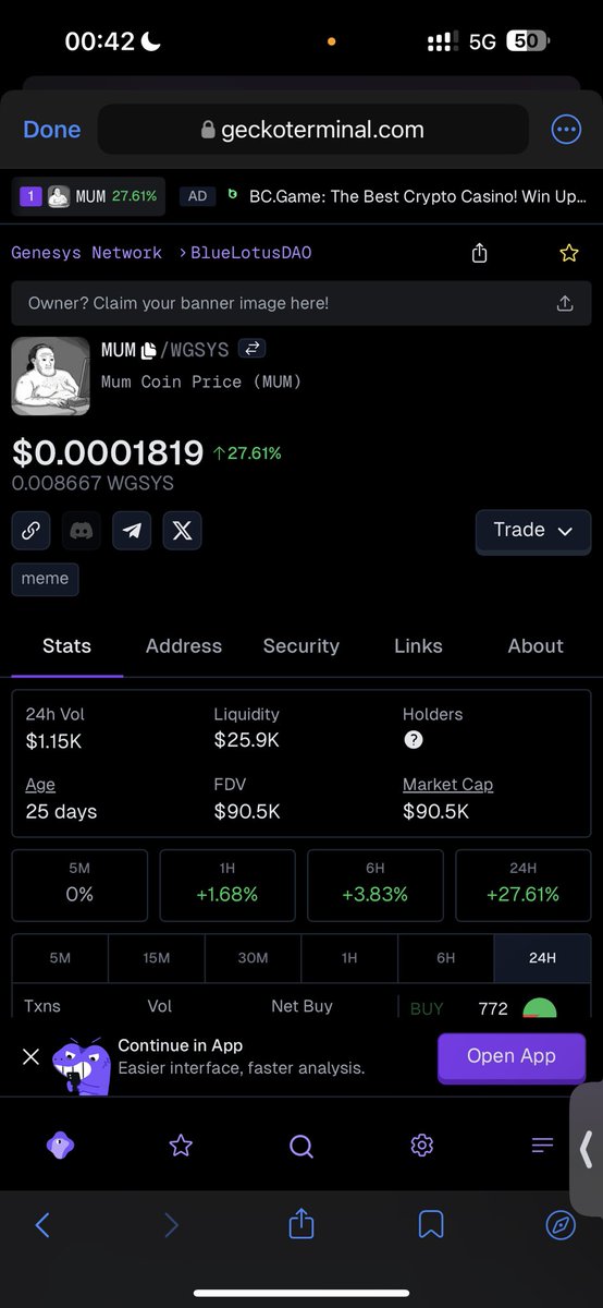 krypto_ancestor's tweet image. This is Just in a space of 1month
$MUM will moon soon, with just 500Million Total supply.
Market Cap still below 1 Million.
Now is the perfect time for entry.
🔑🧲🚀🚀🚀🚀🚀🚀
#MUM #GCHAIN