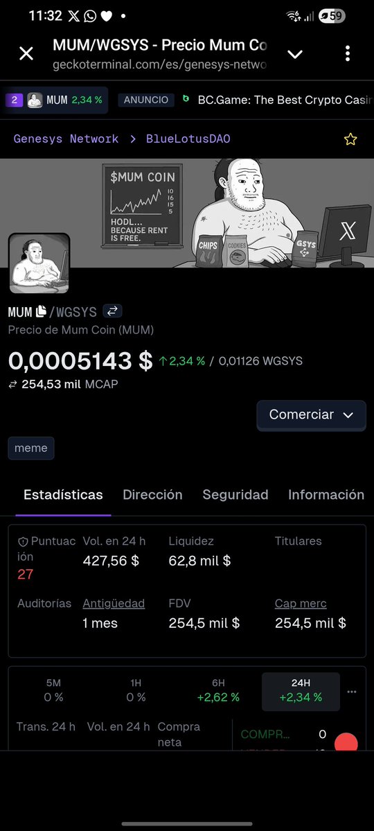 krypto_ancestor's tweet image. This is Just in a space of 1month
$MUM will moon soon, with just 500Million Total supply.
Market Cap still below 1 Million.
Now is the perfect time for entry.
🔑🧲🚀🚀🚀🚀🚀🚀
#MUM #GCHAIN