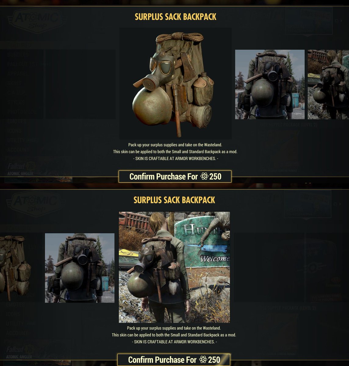 Today's Atom Shop Daily: Surplus Sack Backpack