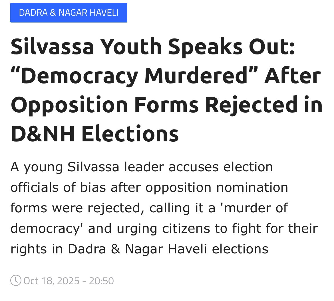 Vidyaraj51's tweet image. If opposition candidates are being sidelined and elections are won unopposed, what are we actually doing about vote chori &amp;amp; election chori? Are these unfair practices becoming the new norm we’re forced to accept, or will citizens and authorities step up to defend democracy? #Dnh…