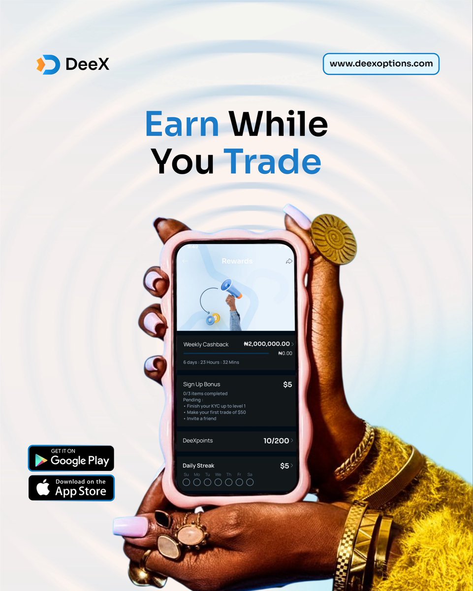 deexoptions's tweet photo. Every tap, every trade rewards waiting for you. The new DeeX Reward System is here to turn your trading routine into extra earnings.
Are you earning while you trade yet????
If not, tap into DeeX: https://t.co/QOQwAZDFJW
#TradeEarnRepeat #DeeXRewardSystem https://t.co/hDNlcZMrXX