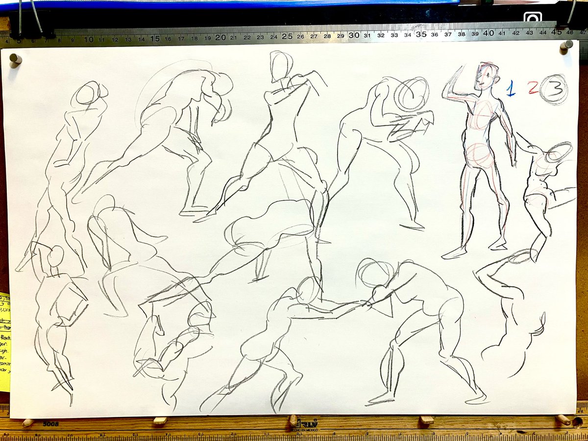 Tlauz_ani's tweet image. As animators we have to train the skill of describe with few lines a figure.
 Be able to give to that lines the meaning of the form, gravity and expression to a figure.
Study the human body forms, gravity affecting and expression through poses, with 30 seconds pose drawing.