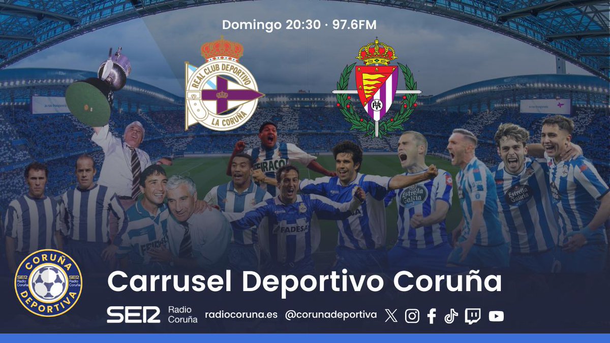 Mañana a estas horas estaremos empezando un nuevo Carrusel Deportivo Coruña. Contamos contigo

⏰20:30
📻97.6FM 
📱APP de la Cadena SER
💻radiocoruna.com
📺Canal Youtube Radio Coruña