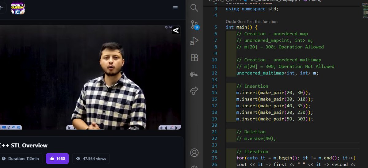 yashanshhhraj's tweet image. Day 2 of posting my DSA Journey with @rohit_negi9 Bhaiya.

What I learnt today:
1. Completed a lecture on C++ STL.
2. Got to know about -&amp;gt; pair, list, map &amp;amp; set.

#DSA #TechTwitter #CodeSnippet #Programming