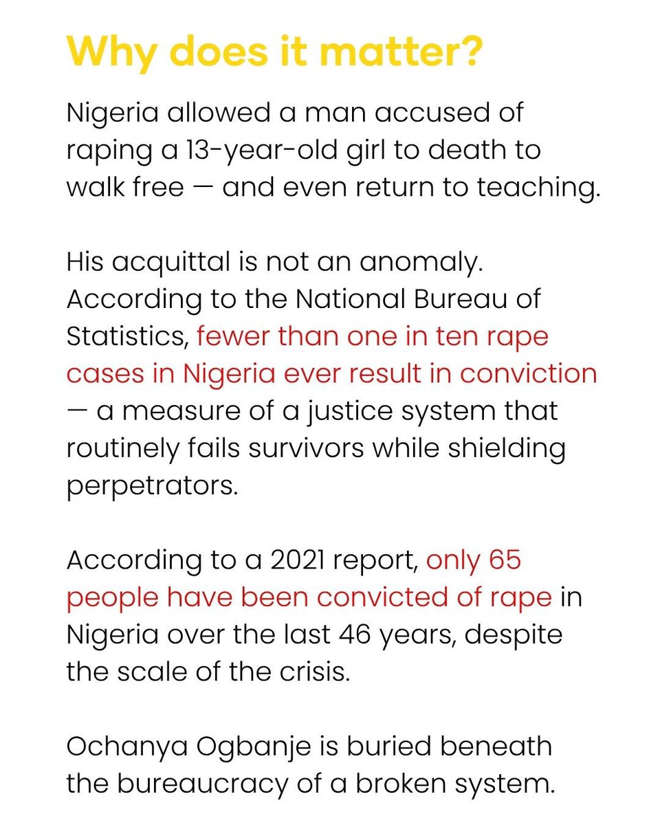 wearegst's tweet image. An 8-year-old girl was raped to death.
Her rapist, Andrew Ogbuja, walks free — and lectures at Benue State Polytechnic.