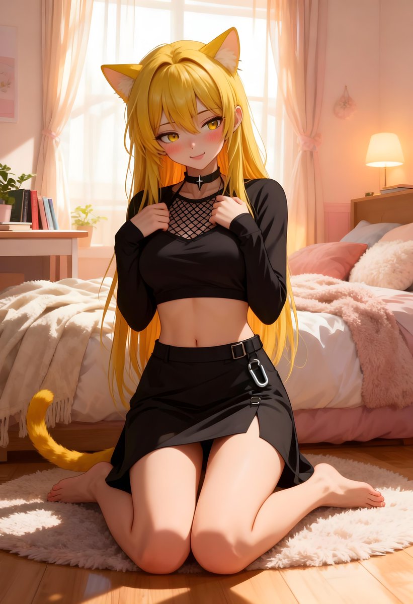 Happy #Caturday from Lemon 🍋💛

#AIart #LemonRain #Lemon #AIwaifu #Catgirl