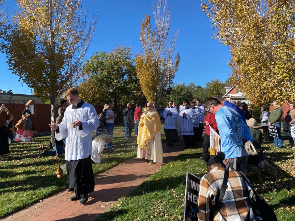 ArchDenver's tweet photo. Thank you to all who joined Archbishop Aquila in prayer for life today. May Christ, truly present in the Eucharist, transform hearts and renew our culture. #RespectLifeMonth @ArchbishopDen https://t.co/nopnIiHlfv