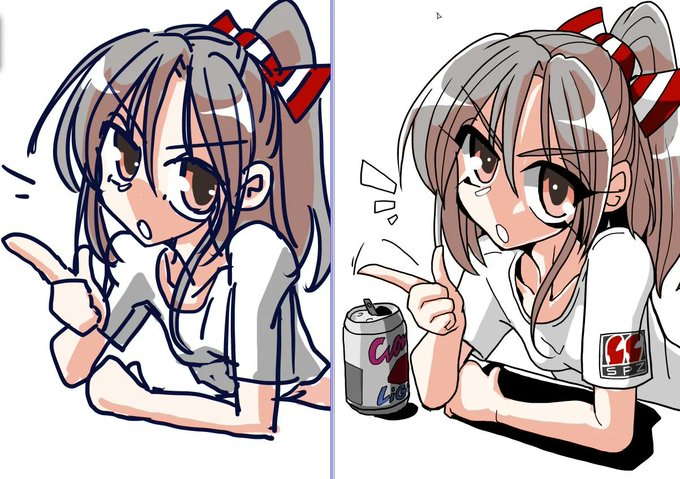 ラフ→仕上げ比較 