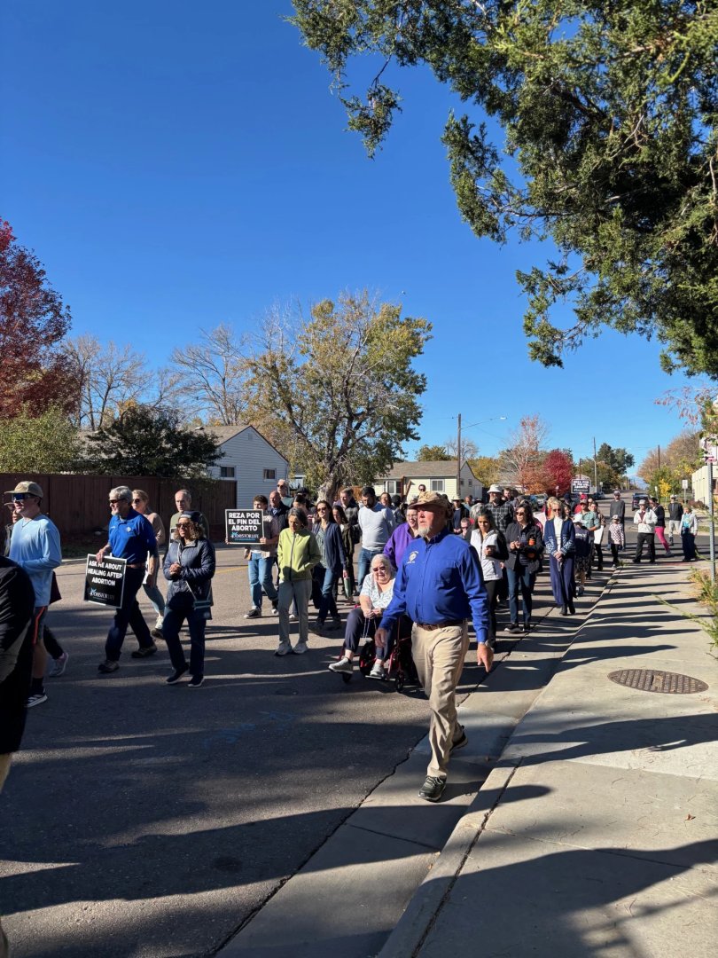 ArchDenver's tweet photo. Thank you to all who joined Archbishop Aquila in prayer for life today. May Christ, truly present in the Eucharist, transform hearts and renew our culture. #RespectLifeMonth @ArchbishopDen https://t.co/nopnIiHlfv
