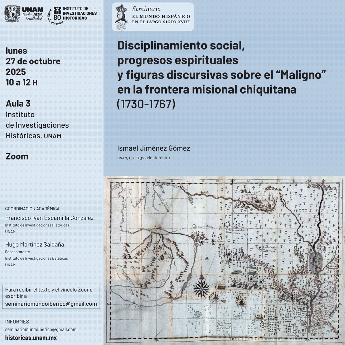 Les invitamos a la próxima sesión del Seminario "El Mundo Hispánico en el largo siglo XVIII". 👇
historicas.unam.mx/actividades/20…