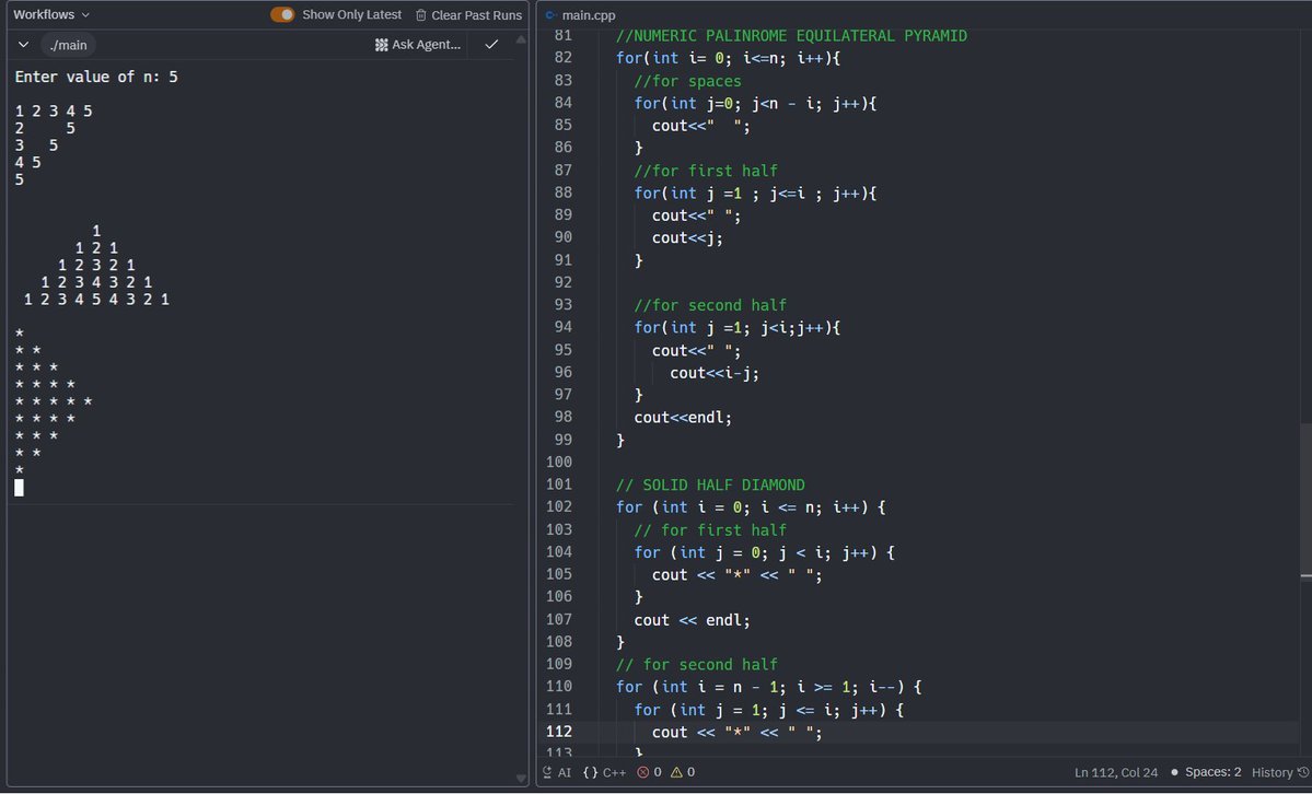 harshtwt_'s tweet image. Day 04 of my DSA Journey 🚀
&gt; Learnt about Number Systems — Binary &lt;-&gt; Decimal conversions, 
&gt; Practiced number &amp; star patterns, and 
&gt; Got my first look at Time &amp; Space Complexity 
Slowly building the base stronger each day 💻
#DSA #Cplusplus #100DaysOfCode #CodingJourney