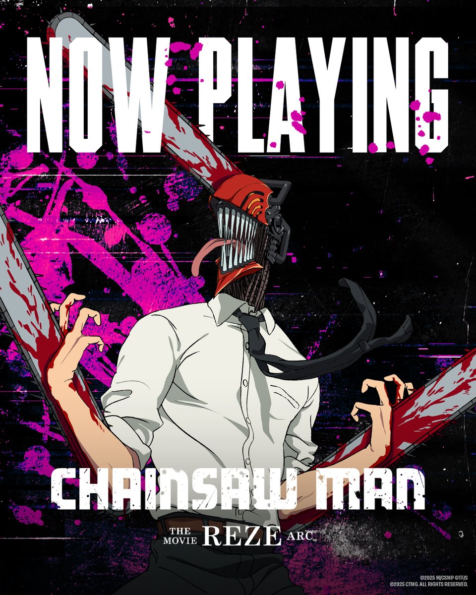 Vive la intensidad de #ChainsawManMovie. Doblada al español en #ElCineEnTuIdioma. ¡No te la pierdas en cines! Tickets bit.ly/3KS5ZXS