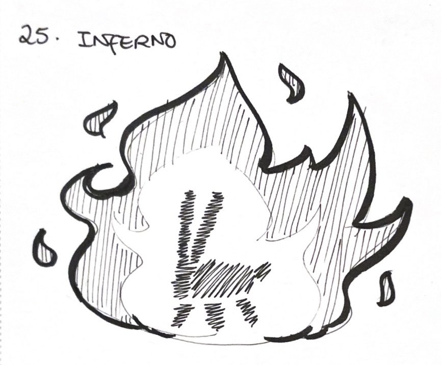 juillustration's tweet photo. Inktober day 25 - Inferno
#Inktober2025 #Inktober https://t.co/Qpmbe7Zhe3