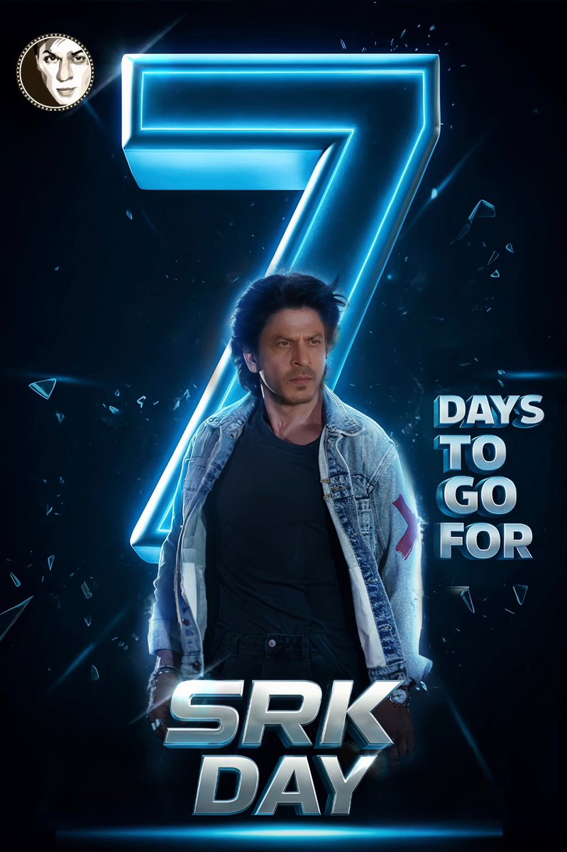 SRKUniverse's tweet photo. 7 days until hearts beat a little faster, smiles shine a little brighter, and the world feels more magical — all because of one man - Shah Rukh Khan! ❤️👑

@iamsrk 

#ShahRukhKhan #SRKDay #KingKhan #King #SRKDay2025 #GlobalStar https://t.co/sNqfmjA3Ky
