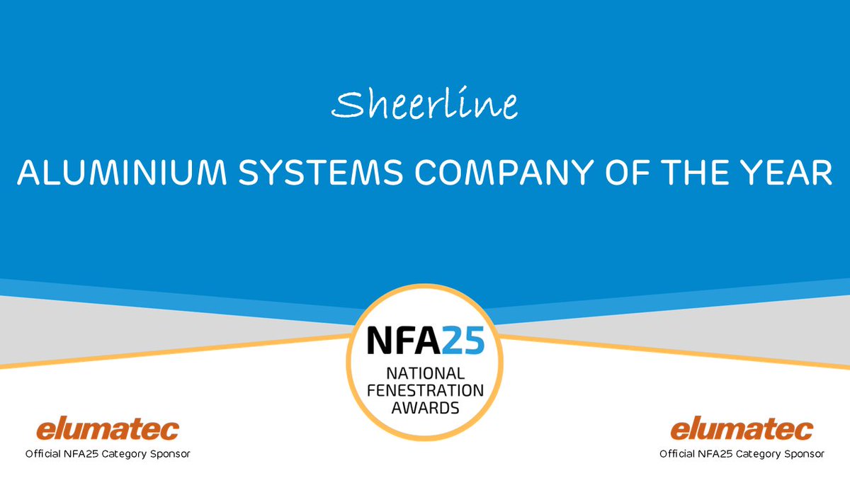 The winner of Aluminium Systems Company Of The Year 2025 is...

<a href="/SheerlineSystem/">Sheerline</a>

Congratulations!

Category officially sponsored by <a href="/elumatecUK/">elumatec</a>
