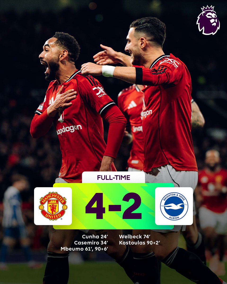 Brighton came to Old Trafford 4:2 lessons and Manchester United lectured them!