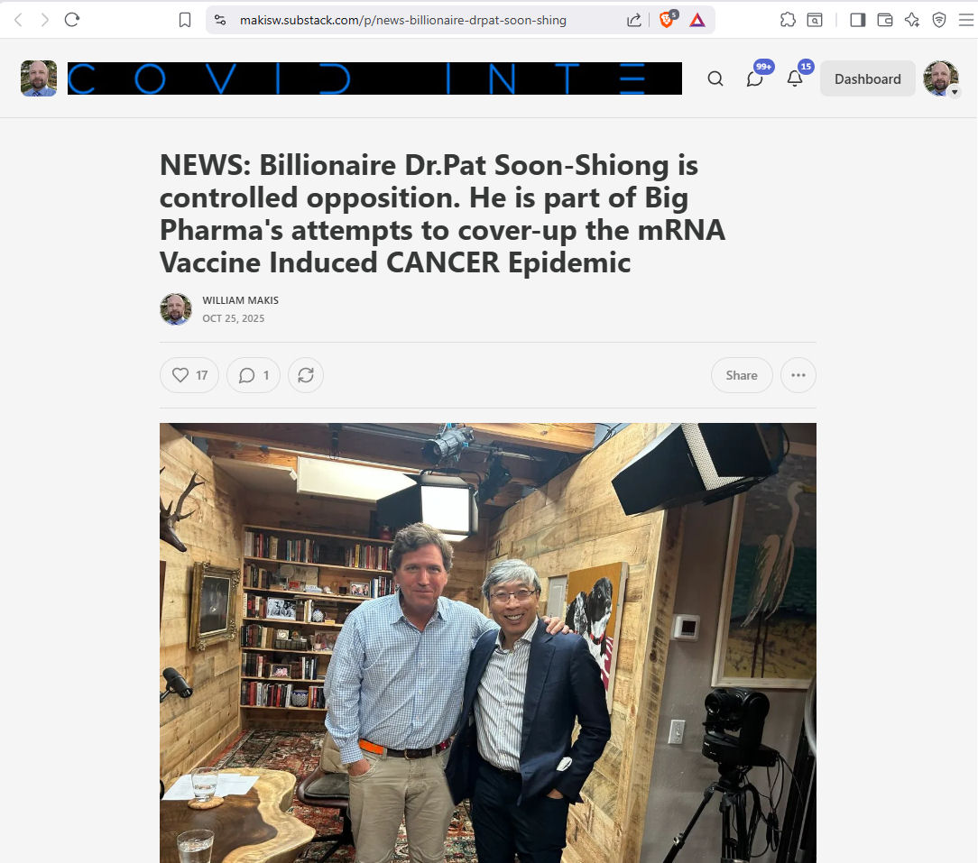 MakisMedicine's tweet image. NEWS: Dr.Pat Soon-Shiong is controlled opposition!
There was NO explosion of cancers in 2020.
It started in 2021 when Pfizer and Moderna mRNA junk started being injected into millions of arms.
COVID-19 didn't "immunosuppress millions of lives"
COVID-19 Vaccines did exactly…