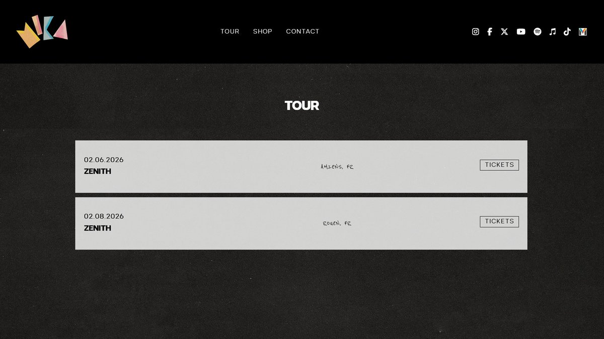 MikaFanClub's tweet image. #YoMika 
Tour 2026
🇫🇷#MikaTour2026
📌02.06.2026 - Zenith #Amiens, FR
📌02.08.2026 - Zenith #Rouen, FR
yomika.com/home/ via @mikasounds