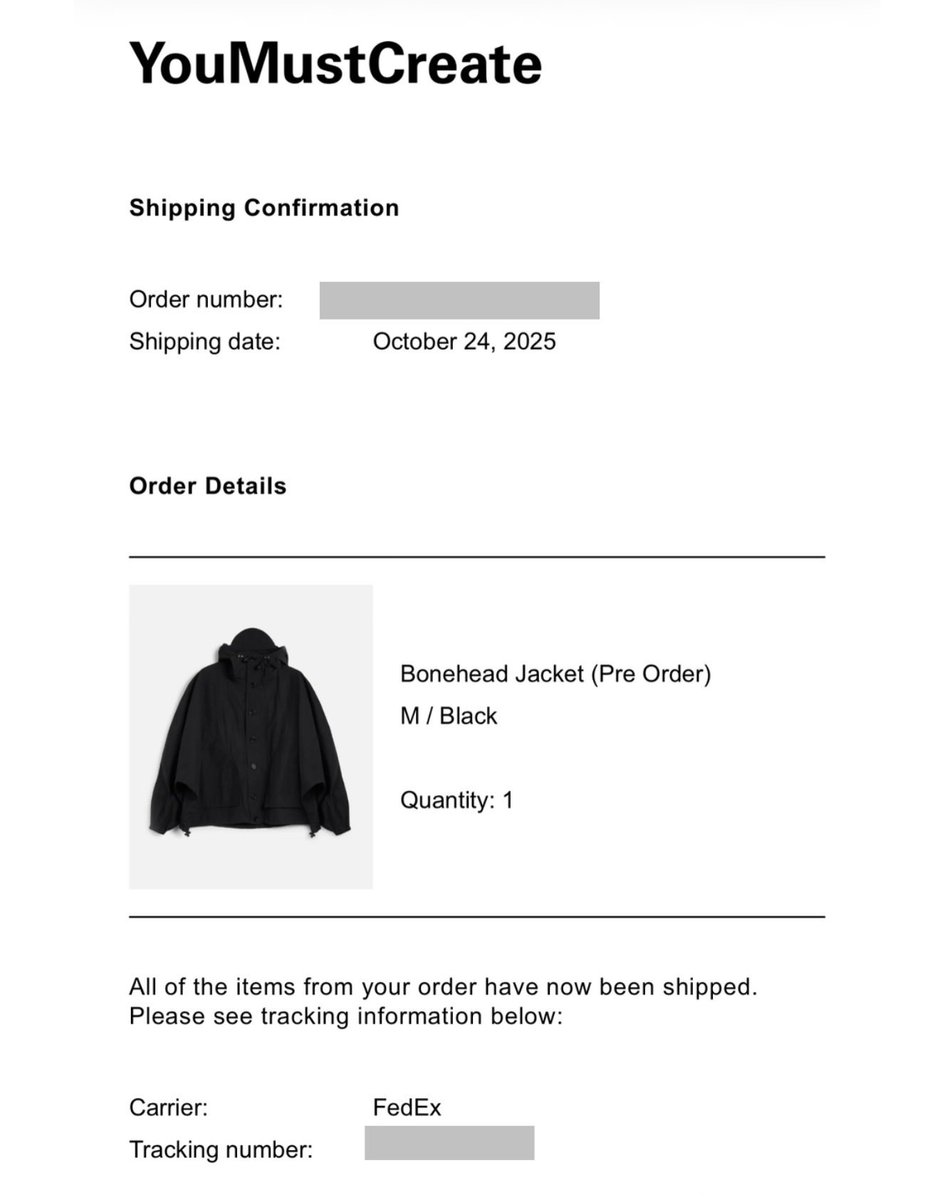 おや、受注してた例のステルスアイテムがnow been shippedになってる🤔