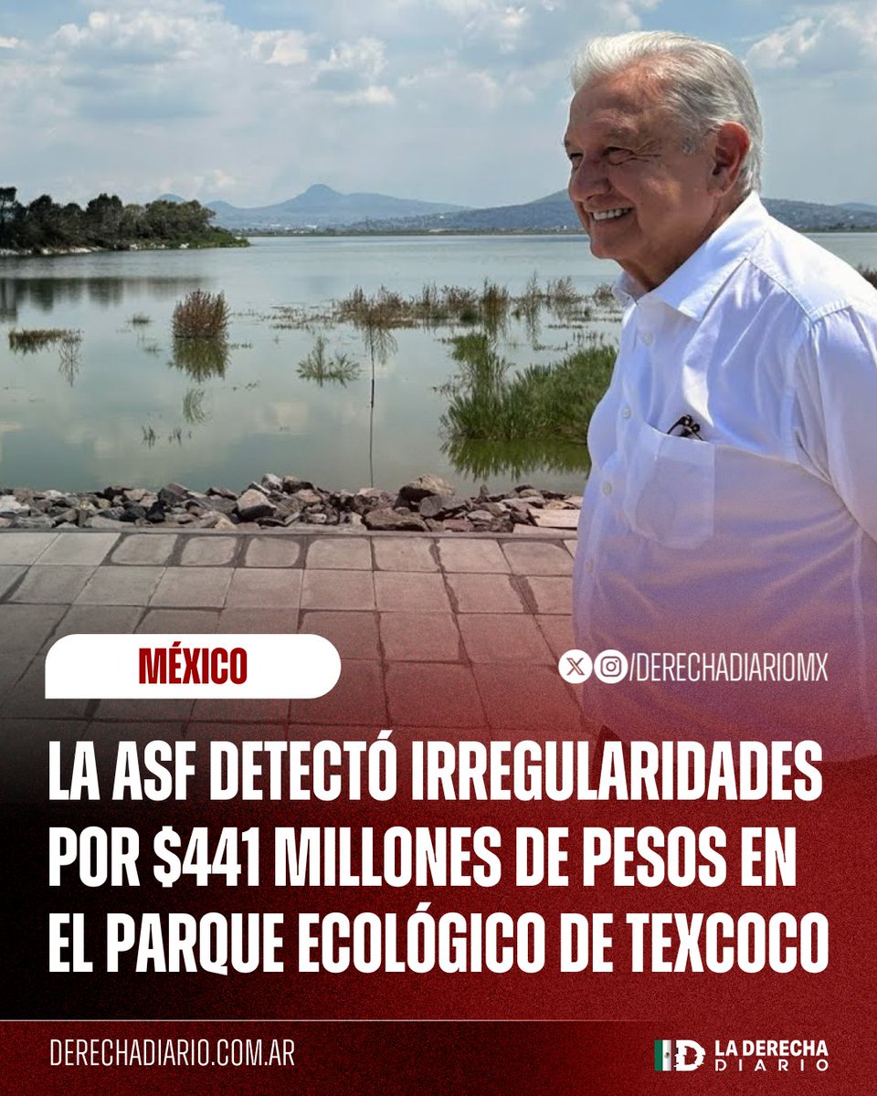 DerechaDiarioMX's tweet image. 🇲🇽 | CORRUPCIÓN MILLONARIA: La Auditoría Superior de la Federación detectó irregularidades por 441 millones de pesos en el proyecto del Parque Ecológico de Texcoco de AMLO entre obras pagadas y no ejecutadas, así como gastos adicionales inexplicables.