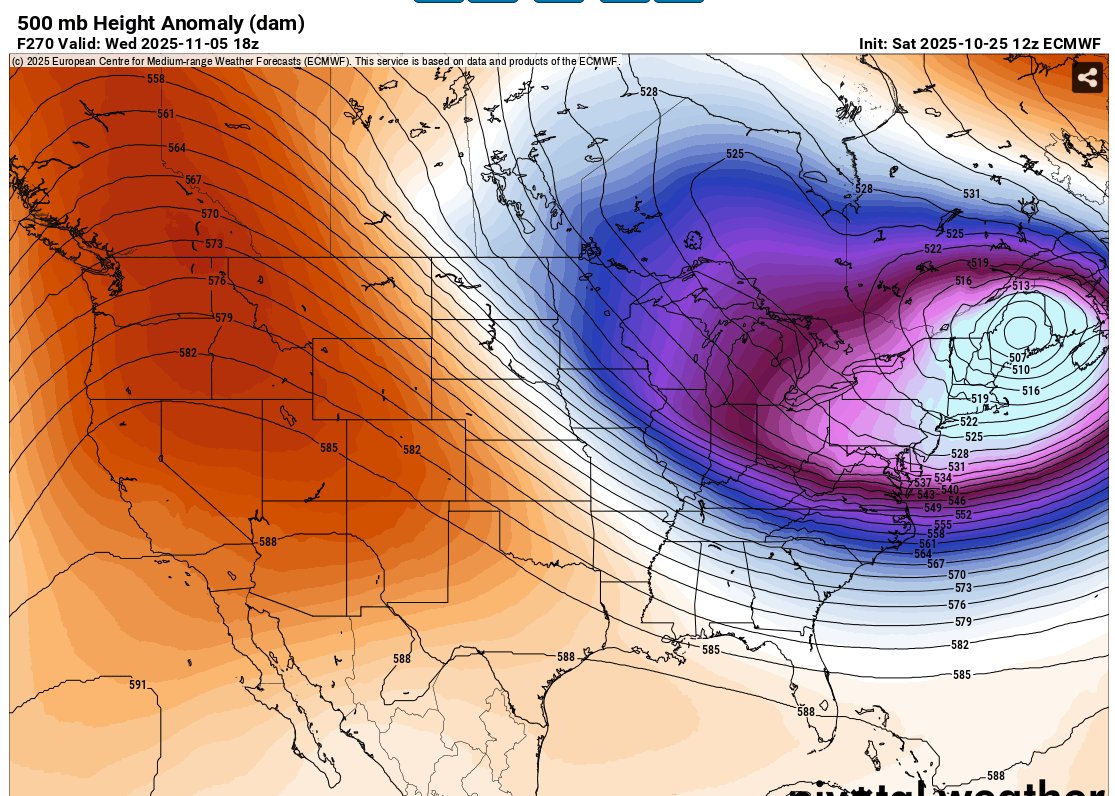 chazzzwx's tweet image. INSANE arctic blast on the 12z ECMWF! 😱

#LOCKITIN