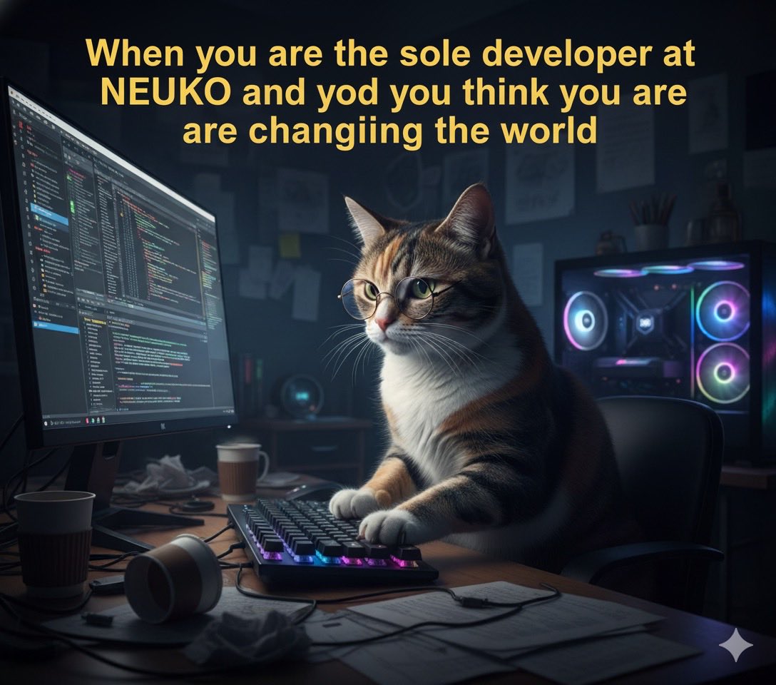 mehti051_'s tweet image. My spirit animal while developing NEUKO! 😂 Dedication (and maybe a bit of coffee) is key. #NEUKO #CatCoder #Ai
@neukoai
@Mehte_ch