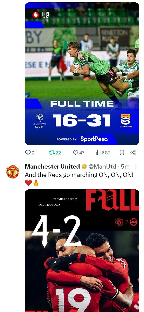 The algo was rithming here 💉
Danko <a href="/THESTORMERS/">DHL Stormers</a> and <a href="/ManUtd/">Manchester United</a> ✊🤩