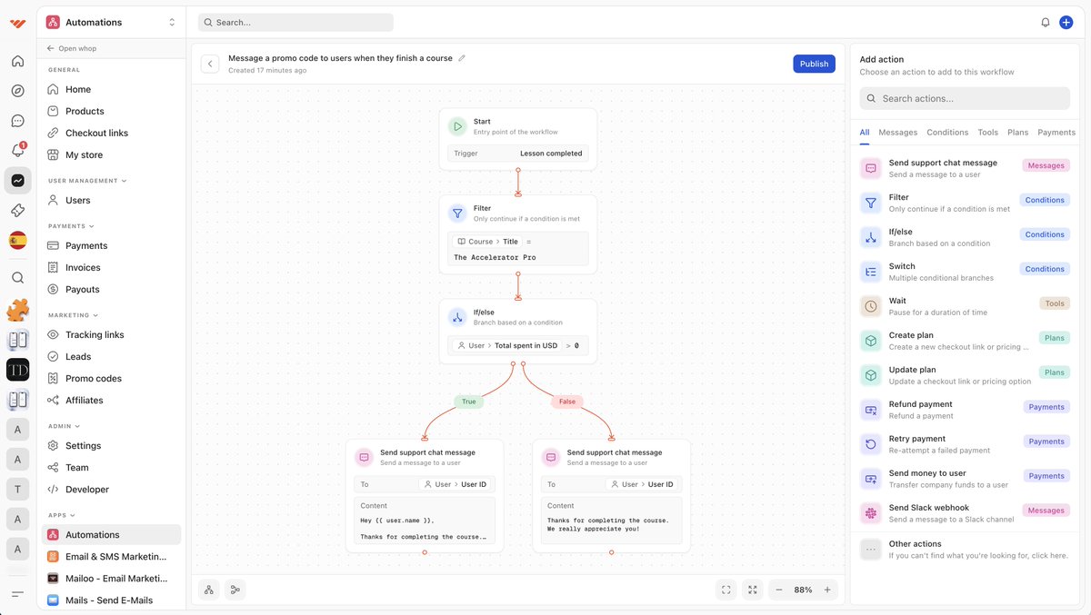 My newest whop app, Automations, is now live on the app store!