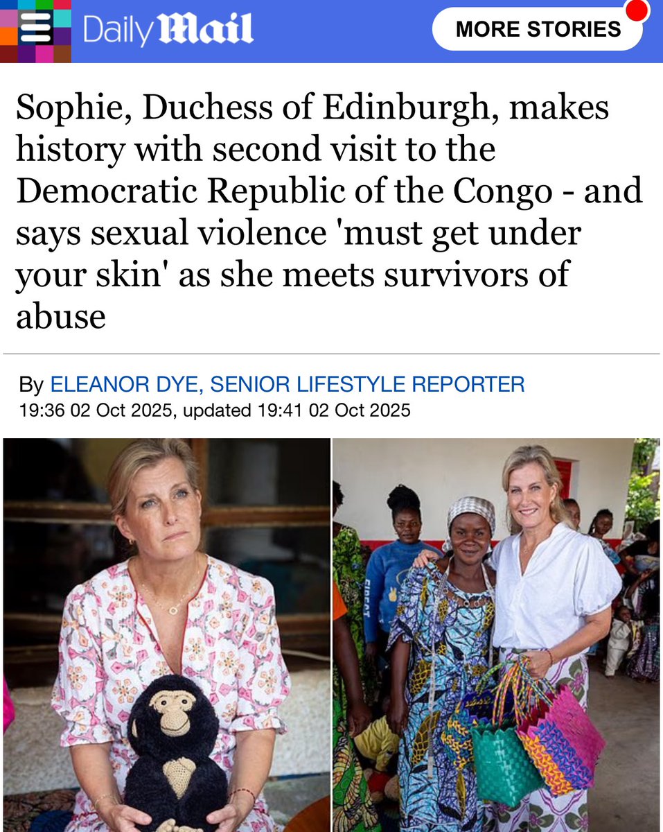 Qiyyah (@qiyyah18) on Twitter photo Hypocrisy at its finest. 
Why did Sophie Wessex waste taxpayer funds traveling all the way to the DRC when she could be affecting change for the survivors of sexual abuse by dealing with her brother-in-law who is 14.8 km away at Royal Lodge? dailymail.co.uk/lifestyle/arti… Hypocrisy at its finest. 
Why did Sophie Wessex waste taxpayer funds traveling all the way to the DRC when she could be affecting change for the survivors of sexual abuse by dealing with her brother-in-law who is 14.8 km away at Royal Lodge? dailymail.co.uk/lifestyle/arti…