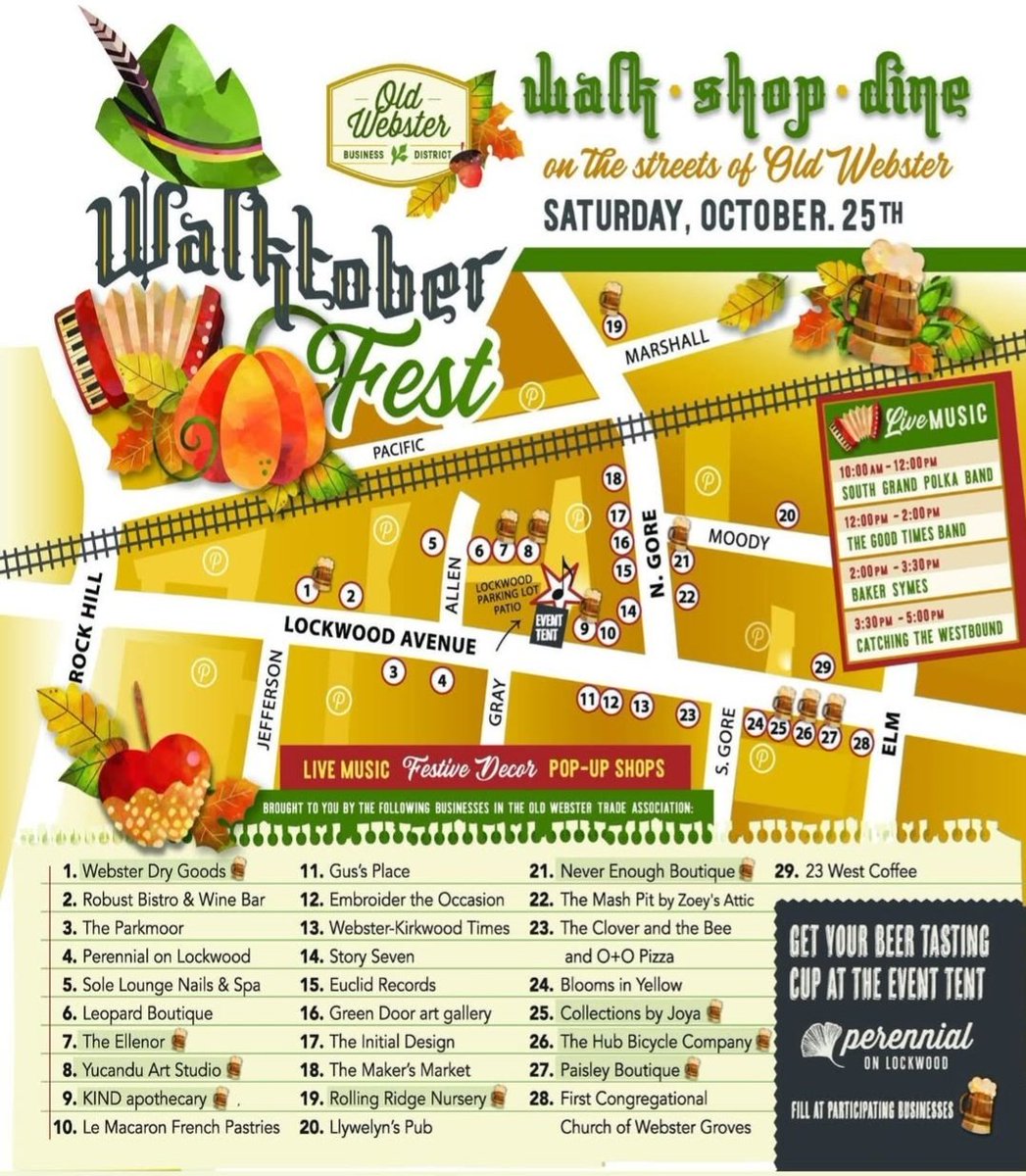Walktoberfest is TODAY!! Come hang in downtown <a href="/OldWebsterWG/">Old Webster - WG</a> for food, fun + shopping!