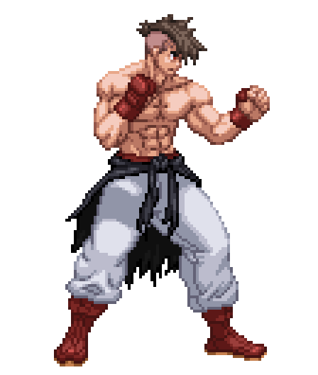 Recent c0mm I completed of Shinsuke from Blazing Strike for a client! Hit me up if you'd like a sprite of your favorite character!