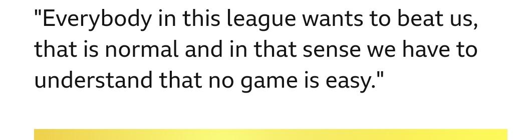 That's right Marti. We get ourselves up for the mighty Leicester and don't really bother in any other games.