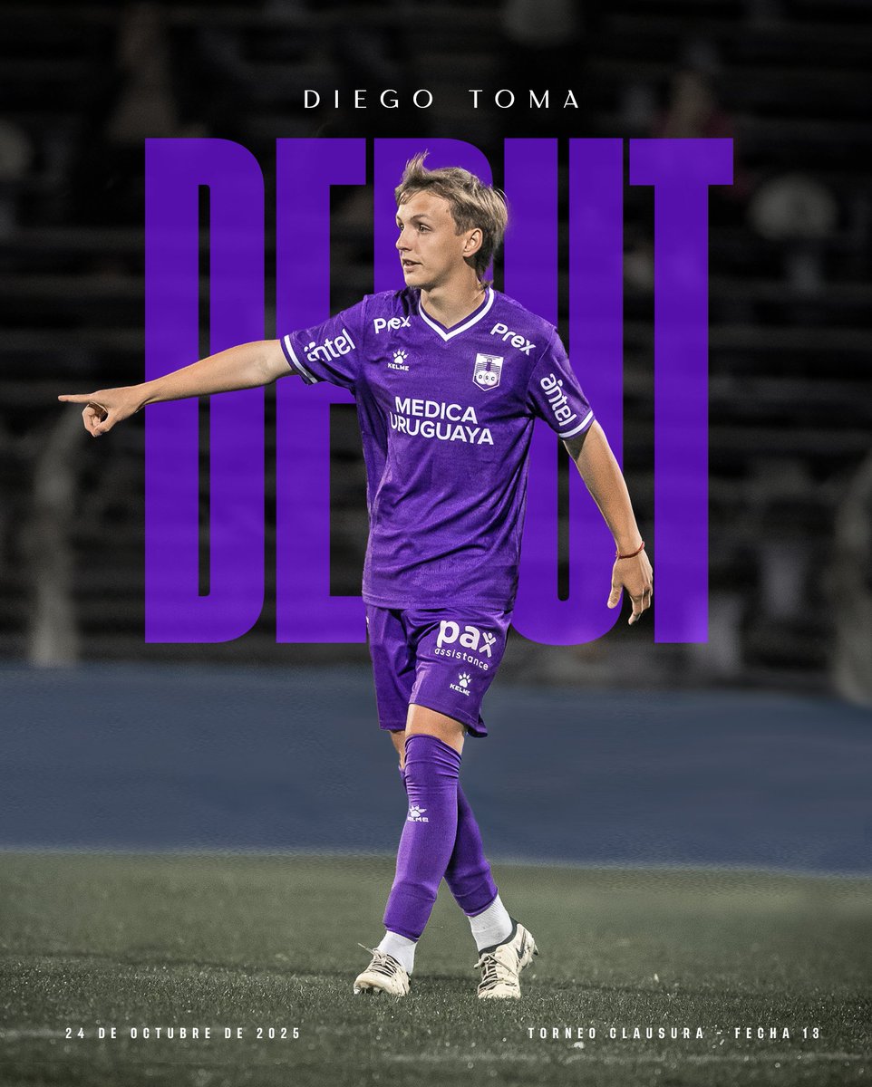DefensorSp's tweet photo. 𝗗𝗘𝗕𝗨𝗧 

Diego Toma hizo su debut oficial en la Primera división de Defensor Sporting.

¡Felicitaciones, Diego! 👏🏼

#SiempreTuerto https://t.co/GnEOYOzyyp