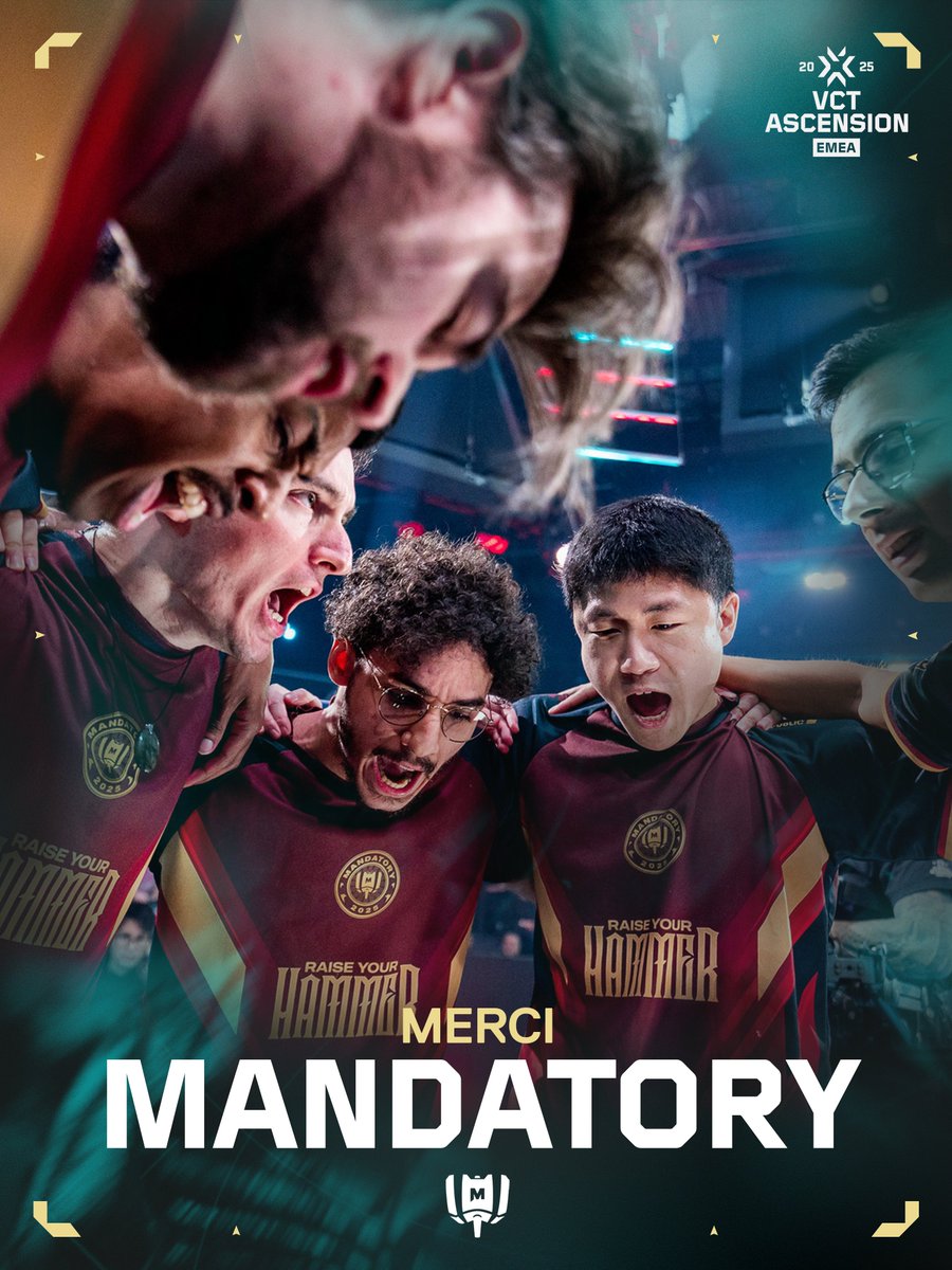 Un très beau parcours pour <a href="/MandatoryGG/">MANDATORY</a> qui a su montrer un très beau visage à l'international sur cette saison 2025 🫶

Bravo <a href="/TakaS_Jr/">MDR TakaS</a> <a href="/mikeeVLR/">mikee</a> <a href="/HyPOfficial/">HyP</a> <a href="/FearothVAL/">MDR Enzo</a> <a href="/keloqz/">MDR keloqzinho</a> et merci pour la France 🇫🇷