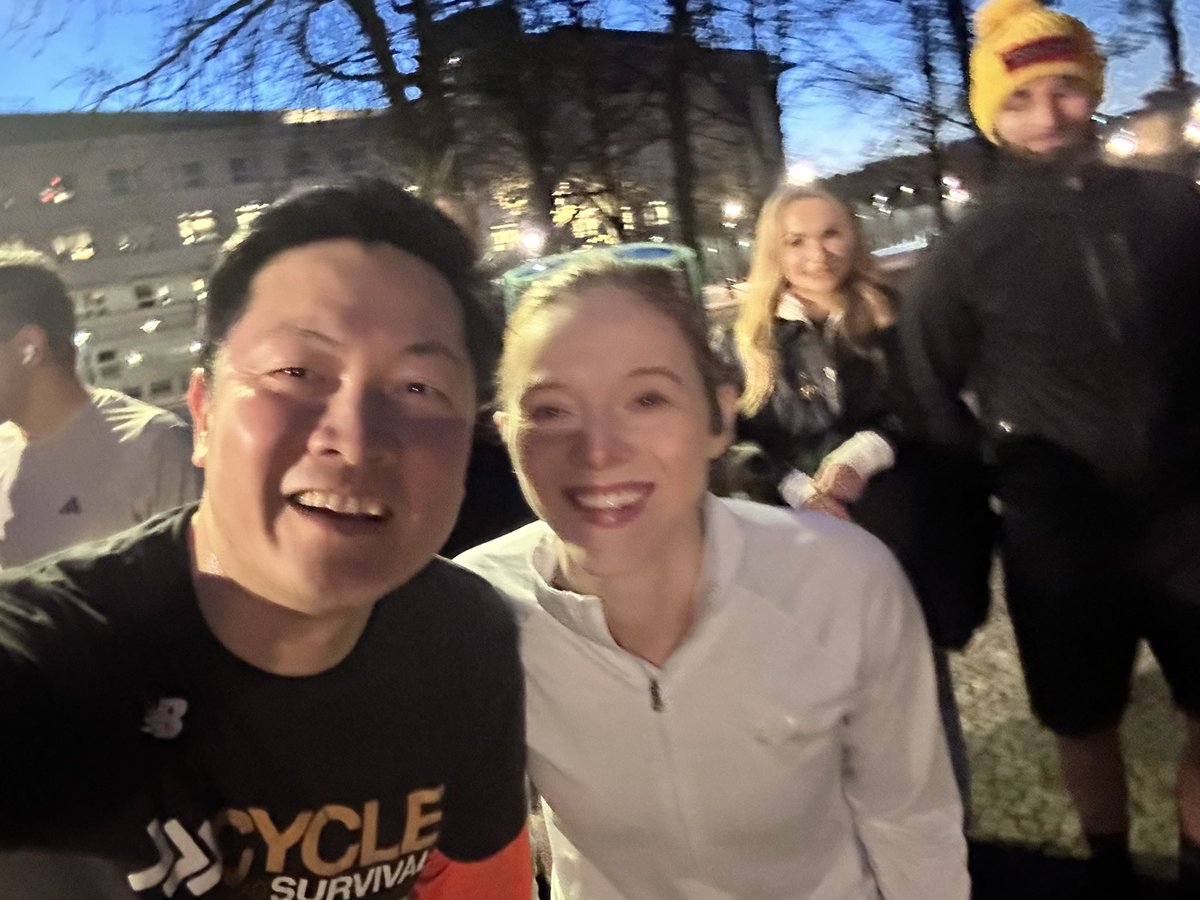 As the M- President (<a href="/myESMO/">ESMO - Eur. Oncology</a> not the other one) said, this was special because of the #People. #Friends and #colleagues~ 
Thank you~ 🙏😊

A dose of 5K on the day of talk is a must! <a href="/graokane/">Grainne O'Kane</a> we are absolutely implementing this for future 🤩 #ESMO25 <a href="/SteveMaronMD/">Steve Maron</a> <a href="/MikeFooteMD/">Mike Foote</a>