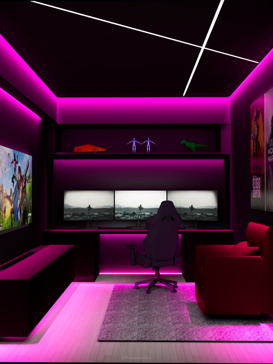 Made this gaming room in Autodesk Maya.

I'm noob in 3D.