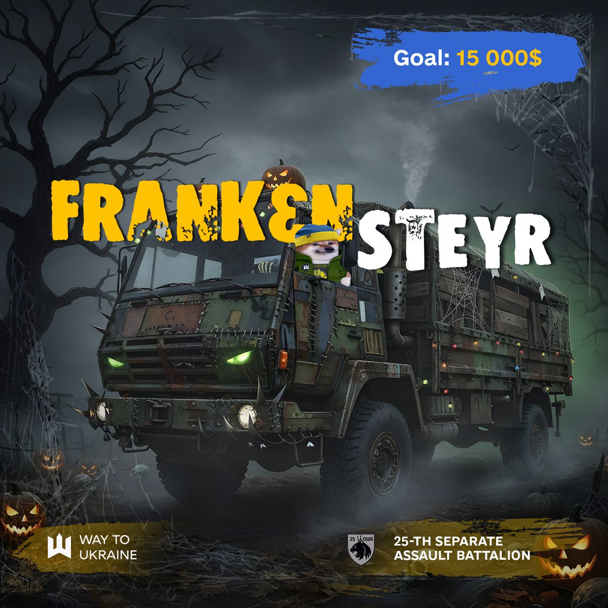 WayToUkraine's tweet image. Dear Friends! NEW CAMPAIGN IS HERE!🎃

Earlier this spring, together with your support, we handed over a Steyr 1291 military truck to the 25th Separate Assault Battalion, covering a critical logistical need for the entire unit.

This is the very same truck that was confiscated by…