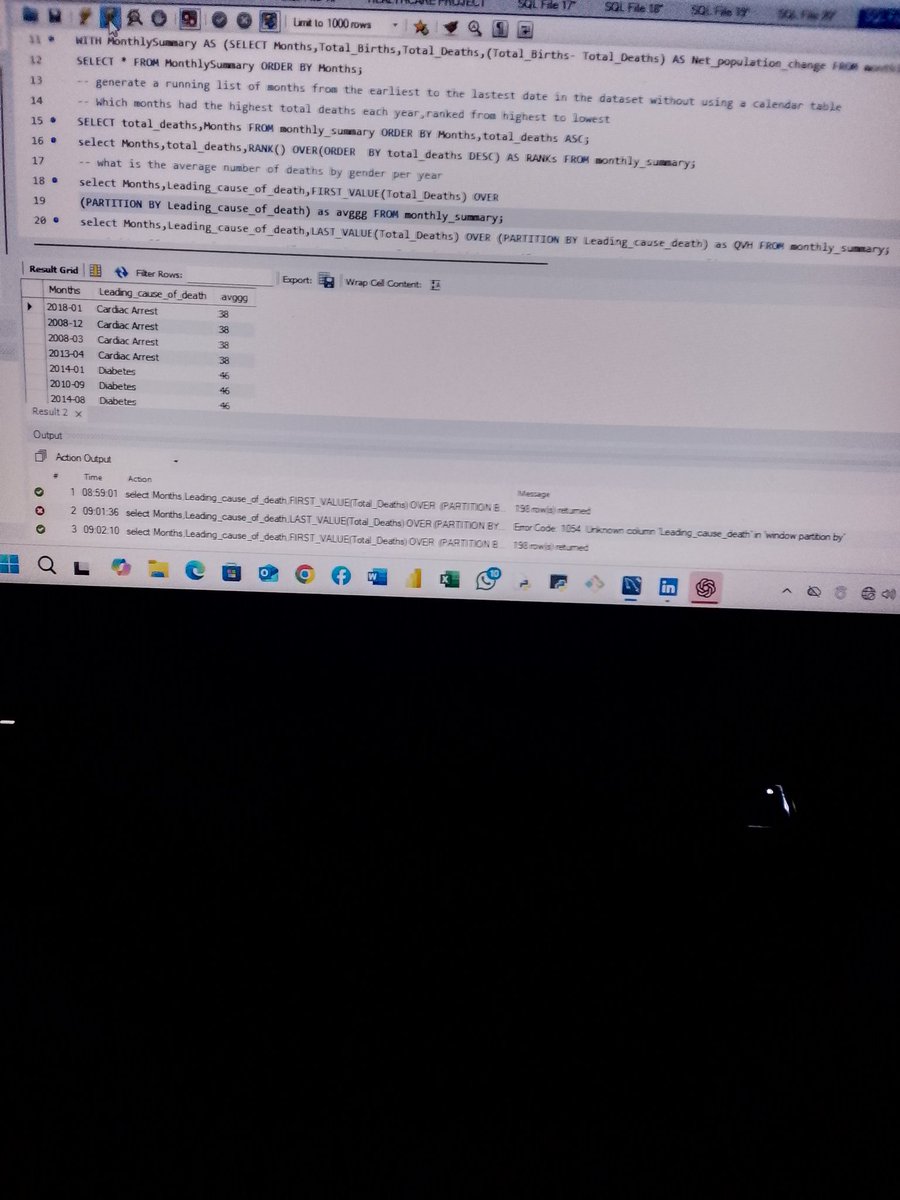 Etty_official's tweet image. Day 30 of SQL Learning 
Today, I explored FIRST_VALUE() and LAST_VALUE() in SQL.
Simple functions — but very useful for tracking how things start and end in a dataset.
#SQL #DataAnalytics #100DaysOfSQL #LearningInPublic #TechJourney