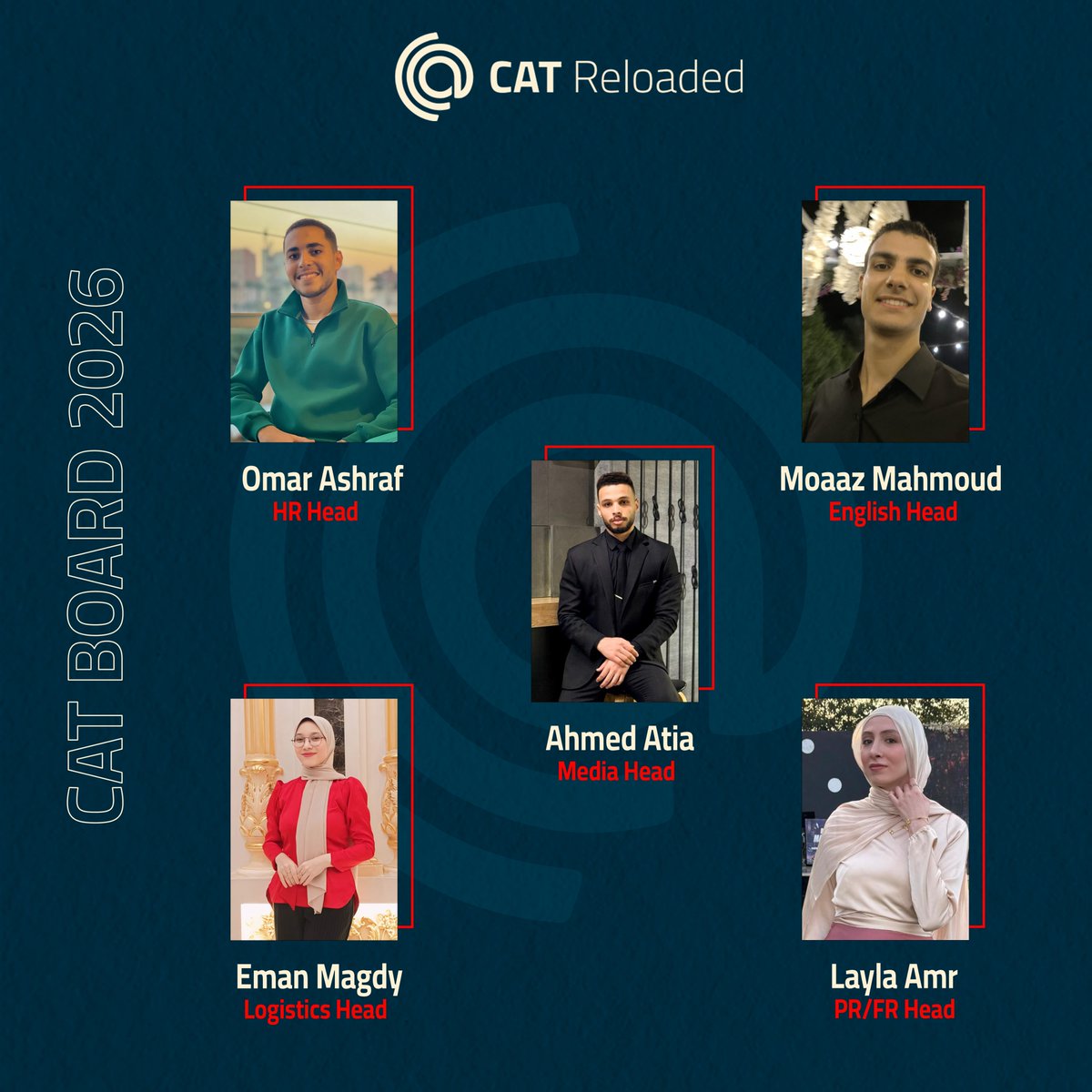 CATReloaded's tweet photo. "لا يُكتب مستقبل مشرق إلا بأقلام قادة مبدعين،
عام جديد.. وقيادة جديدة."
يسعدنا أن نكشف عن CAT Board 2026!
حيث نكمل مسيرتنا مع نخبة من القادة المبدعين وذوي المهارة إلى مزيدٍ من الإنجازات والنجاح.
استعدّوا لعامٍ جديد مليئ بالحماسة، ورحلةٍ ثرية بالمعرفة!
#CATReloaded
#NewBoard https://t.co/fwOydaktf9