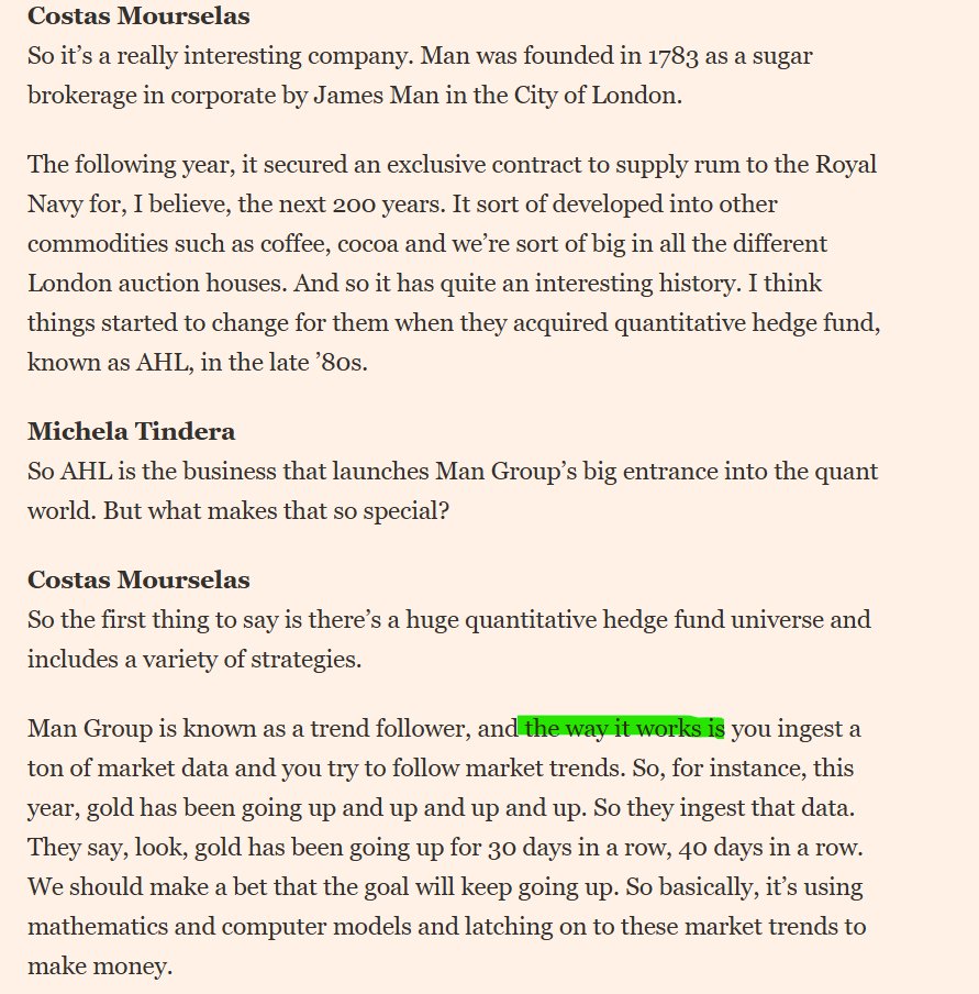 dopamine_uptake's tweet image. Quants want you to believe that there&apos;s all sorts of fancy mathematics that go into their models but the FT have really pulled back the curtain here