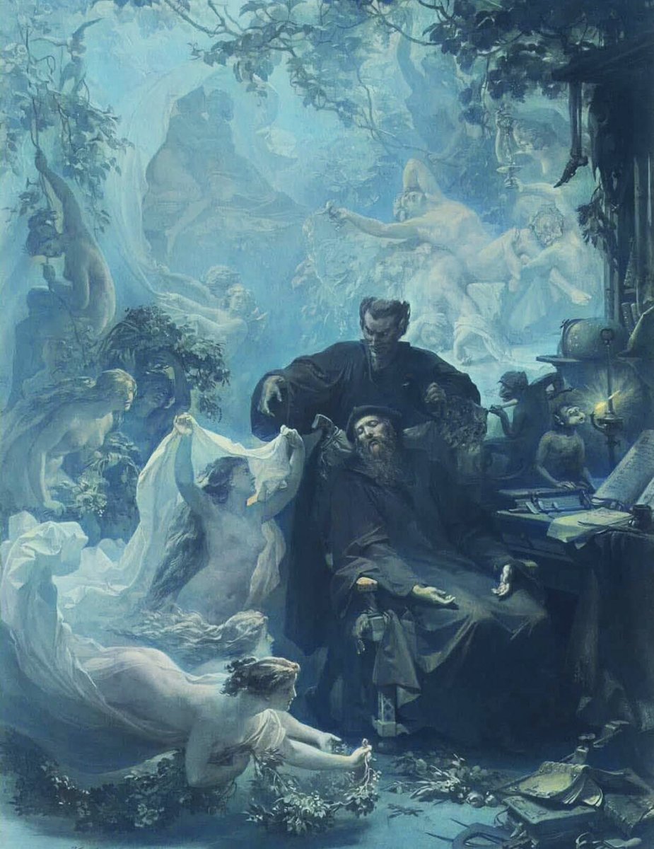August von Kreling (1818-1876 German painter and sculptor)
"The Dream of Faust"✨
