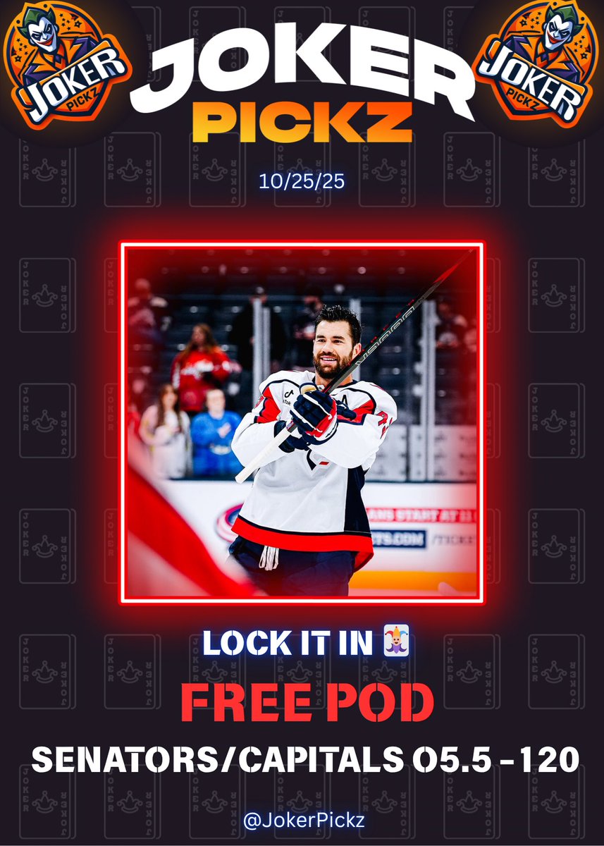 NHL collab w/ <a href="/PuckSlutPlays/">Mr. Puck Slut💰</a> 🏒

SENATORS/CAPITALS O5.5 -120

LOCK IT IN 🃏