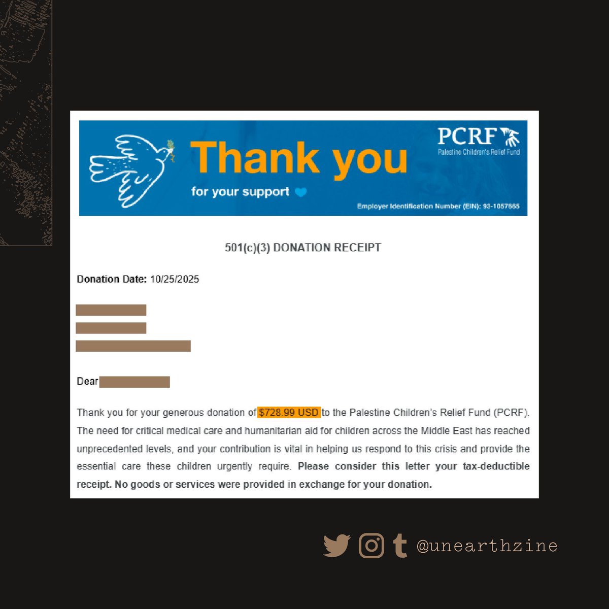 From one seed grows a forest. 🌳 Unearth is now officially wrapped, and we couldn't have done it without the support of all of you. 💐 

The team is proud to present our final donation, and say farewell for now. Thank you!