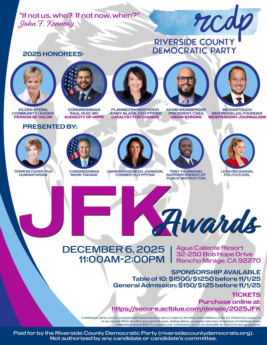 OfficialRCDP's tweet image. You&apos;ve got one week left to get early bird pricing for this amazing event!
secure.actblue.com/donate/2025JFK